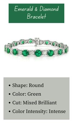 Round shaped intense 19 emeralds in 18K white gold bracelet. #braceletsjewelry #goldbracelet #lovebracelet #loveyou #inspirationalbracelets Emerald Bracelet, Inspirational Bracelets, White Gold Bracelet, Emerald Jewelry, Love Bracelets, Natural Emerald, Brilliant Diamond, Emerald Diamond, Intense Colors