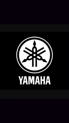 the yamaha logo on a black background