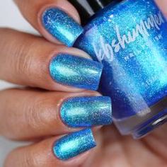 Current Affairs Nail Polish Flake Nail, Submit Button, Ruffles Potato Chips, Reflective Nails, Ultramarine Blue, Fruity Drinks, Blue Nail Polish, Blue Nail, Caribbean Blue