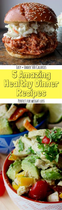 These 5 Easy and Healthy Dinner Recipes are perfect for weight loss! Every recipe has under 500 calories and are great for two people or can be adapted for the whole family to enjoy! Recipes For Two People Dinners, Easy And Healthy Dinner Recipes, Recipes For Two People, Dinner Easy Healthy, 500 Calorie Dinners, Budget Dinner Recipes, Dinners Healthy, Crockpot Healthy, Easy Dinner Recipes Crockpot