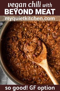 the recipe for vegan chili with beyond meat