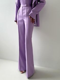 Come to Stylewe to buy Fashion Pants at a discounted price, SPU: 11HFA4FD663, Color: Light Purple, Theme:Spring/Fall, Activity:Commuting. Lavender Pants, Plain Fashion, Purple Pants, Womens Prom Dresses, Fashion Bottoms, Turtleneck Shirt, Pantsuits For Women, White Blonde, High Waist Fashion