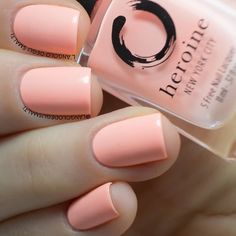 About Peach Please @steamiexo named our pastel pink nail polish Peach Please as part of our nail polish naming campaign on Instagram. Thanks for being such an active part of our heroine.nyc community! Like all of our nail polishes, Peach Please dries quickly and is a great everyday companion. Its broad brush makes application easy and prevents you from getting nail polish on your cuticles—even when using your non-dominant hand. Our nail polishes are 9-free, cruelty-free, vegan, and certified by Pastel Coral Nails, Pastel Peach Nails, Peach Color Nails, Uñas Color Coral, Peach Colored Nails, Peach Nail Polish, Cheap Nail Polish, Color Durazno, Pastel Pink Nails