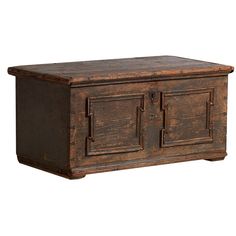 an old wooden chest with two doors