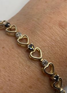 Vintage Diamond Sapphire Heart Bracelet Golden 925 Sterling Silver https://www.etsy.com/listing/1187710638/vintage-diamond-sapphire-heart-bracelet?utm_source=crowdfire&utm_medium=api&utm_campaign=api Formal Heart-shaped Diamond Tennis Bracelet, Formal White Gold Heart Tennis Bracelet, Anniversary White Gold Heart Bracelet With Brilliant Cut, Classic Heart-shaped Tennis Bracelet For Anniversary, Formal White Gold Heart Bracelet With Diamond Accents, White Gold Heart Cut Tennis Bracelet For Anniversary, Elegant Silver Diamond Bracelet For Valentine's Day, Anniversary Diamond Accent Bracelet, Anniversary Heart Cut Tennis Bracelet