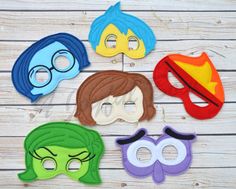 the masks are made out of felt and have different colors