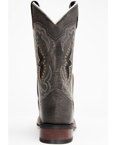 Laredo Women's Spellbound Cowgirl Boots - Square Toe, Brown Cowgirl Boots Square Toe, Contrast Piping, Cowgirl Boots, Textile Prints, Full Grain Leather, Western Fashion, Snake Skin, Cowboy Boots, Piping