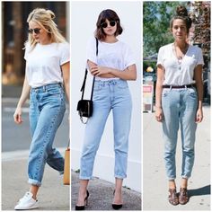 Jeans Outfit Classy, Tshirt And Jeans Outfit, White Tshirt And Jeans, Tshirt And Jeans, Mom Jeans Outfit, Outfit Classy, Quoi Porter, Jeans Outfit Casual, White T Shirts