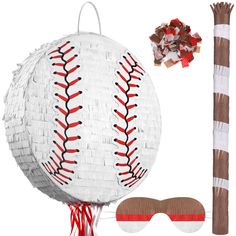 PRICES MAY VARY. What You Will Receive: you will receive 4 pieces of baseball birthday party supplies, including 1 piece of baseball piñata, 1 piece of piñata blindfold, 1 piece of baseball bat and 1 pack of 20g confetti, enough to meet your using needs Size Information: baseball piñata measures approximately 33.5 x 33.5 x 7.5 cm/ 13.19 x 13.19 x 3 inches, portable and lightweight, enough to hold many items, convenient for you to carry and decorate Exquisite Workmanship: these baseball birthday Baseball Pinata, Baseball Theme, First Birthday Party Themes, Baseball Birthday, Birthday Gift Bags