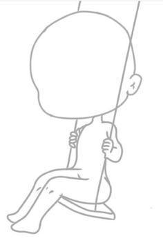 a drawing of a person sitting on the ground with a balloon above their head,