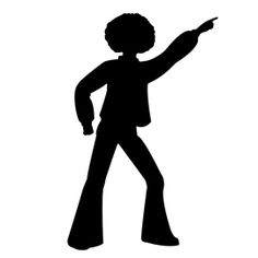 the silhouette of a person pointing to something on a white background with text that reads,