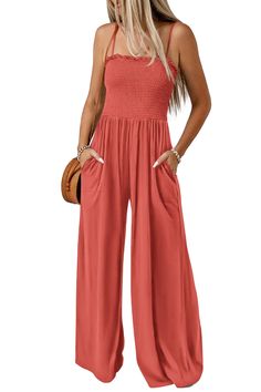 PRICES MAY VARY. SIZE GUIDE: S=US 4-6, M=US 8-10, L=US 12-14, XL=US 16-18, XXL=US 20. Jumpsuits For Women Summer Dressy Made Of High-Quality Linen Blend Fabric, Guarantee The Softness And Comfort. Womens Rompers Provide A Lightweight Feel And Enhance Breathability, Keeping You Cool Even On Hot Summer Days FEATURES: Spaghetti Strap Jumpsuits For Women/ Womens Rompers Casual/ Wide Leg Jumpsuit With Pockets/ Sleeveless Rompers For Women Dressy/ One Piece Jumpsuits For Women/ Smocked Jumpsuits For W Hawaii Fits Summer, Linen Wedding Guest Outfit, Outfits For Cancun Mexico For Women, Amazon Style For Women, Date Night Outfits Women, Linen Jumpsuit Outfit, Minimalist Fall Fashion, Womens Rompers, Black One Piece Jumpsuit