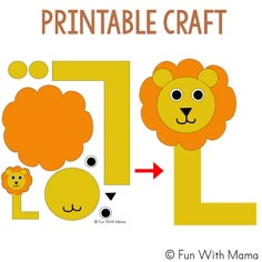 the printable lion is cut out to make it look like an animal