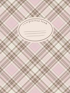 a pink and brown checkered pattern with a label on it's bottom corner