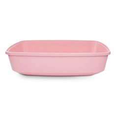 a pink rectangular dish on a white background