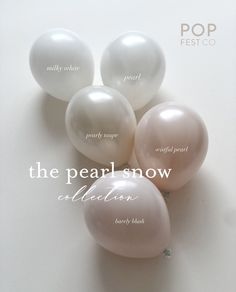 the pearl snow balloons are on display for people to see