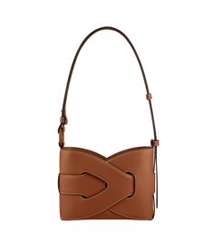 Nodde - Smooth Cognac – Polène Handle Bag Design, Perfect Symmetry, Eco Bags, Quality Handbags, Leather Pieces, Moon Design, Designer Bag, Half Moon, Saddle Bags