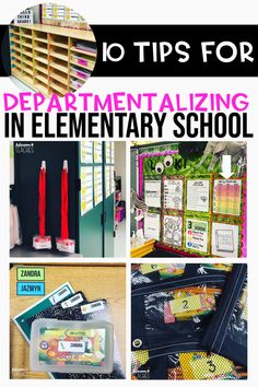 an elementary school classroom with the title 10 tips for department organizing in elementary school