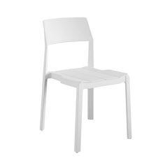 a white plastic chair on a white background