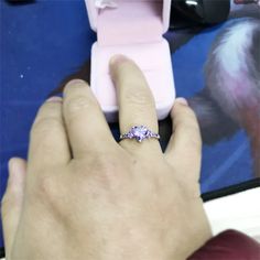 Tibetan Silver Amethyst Ring Lovely Heart Purple Zircon Crystal Ring – Atom Oracle Crystal Wedding Band, Alexandrite Birthstone, Design Sustainability, Silver Heart Ring, Crystal Ring, 925 Silver Jewelry, Romantic Love, Sterling Silver Heart, Crystal Rings