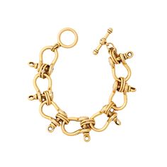 Nautical Link Bracelet – Brinker & Eliza Gold Chain Link Bracelet In Brass, Gold Link Bracelet In Brass Chain Style, Gold-tone Brass Bracelet With Solid Link Construction, Gold Brass Chain Link Bracelet, Gold-tone Chain Link Jewelry With Hooks, Gold-tone Metal Bracelet With Toggle Clasp, Gold Link Bracelet With Hook And Links, Gold-tone Jewelry With Hook And Rectangular Links, Gold Bracelets With Lobster Clasp