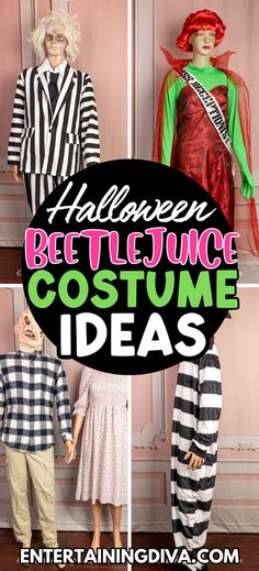 The Best Beetlejuice Costume Ideas | Halloween Diy Sandworm Costume, Beetlejuice Character Costumes, Beetle Juice Family Halloween Costumes, Plus Size Beetlejuice Costume Diy, Diy Beetlejuice Sandworm Costume, Family Beetlejuice Halloween Costumes, Women’s Beetlejuice Costume Diy, Girls Beetlejuice Costume, Beetlejuice Movie Costumes