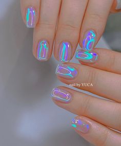 Bubble Nails, Opal Nails, Unghie Nail Art, Nail Collection, Hot Nails, Holographic Nails, Funky Nails, Chic Nails, Fancy Nails