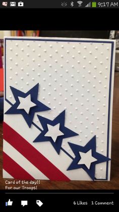 an american flag card with stars on it