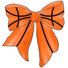 an orange bow with black stripes on it