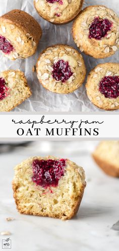 muffins with cranberry filling and oatmeal in the middle