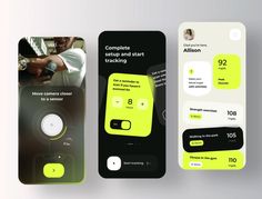 three mobile phone screens showing the user's options