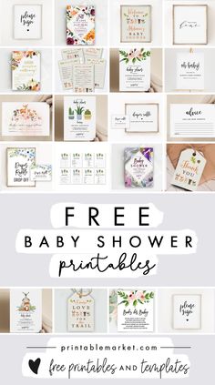 the free baby shower printables are available for purchase