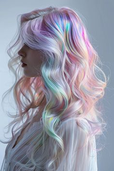 Add an ethereal, iridescent twist to your tresses with these 29 dreamy holographic hair colors perfect for 2024. From glittering highlights to tri-chrome rainbow ends, there's a futuristic look waiting to beam up your style. 👆 Click for more ideas！ Mermaid Hair Color, Granny Hair, Vivid Hair Color