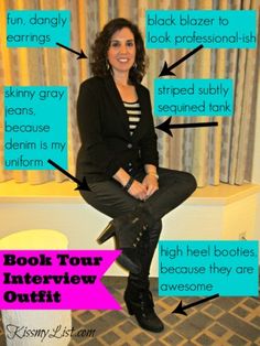 dana's interview outfit Book Tour, Interview Outfit, Grey Jeans, Black Blazer, Book Lists, Cool Outfits