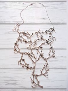 Statement Twig Necklace,Silver Branch Necklace, Cascading Twig Necklace, Nature Jewelry, Woodland, Forest Jewelry, Tree Bib Necklace, Forest Nature-inspired Silver Jewelry With Adjustable Chain, Nature-inspired Silver Metal Necklace, Forest Jewelry, Bold Statement Jewelry, Amazing Finds, Branch Necklace, Silver Party, Metalsmithing Jewelry, Etsy Ideas