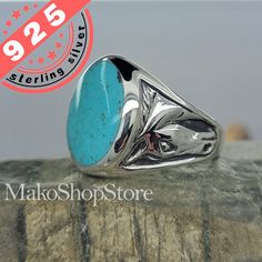 "Sterling silver, good weight, cast mens ring with a Horse Head on each side with an oval inlaid using Genuine Kingman Turquoise.  Top measures approximately 3/4'' (L) by 5/8'' (W) Exclusively Made out of sterling silver 925 by a our artisan. Material: Sterling Silver 925 Front width: 20mm Size 9.5 through 13.5 Size see drop-down menu for availability Stamped \"925\" Comes with jewelry box ready to ship *Resizing is not available for inlaid rings." Turquoise Oval Sterling Silver Signet Ring, Oval Turquoise Sterling Silver Signet Ring, Oval Turquoise Signet Ring In Sterling Silver, Horse Heads, Turquoise Top, Purple Fire, Head Ring, Pendent Necklace, Mens Ring