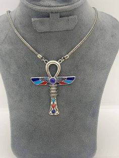 .Egyptian Handmade Royal ankh Necklace .Sterling Silver 925 and Gemstone .Egyptian Handmade Art .Made In Egypt .Its Adjustable Necklace .Necklace Weight Approximately 30 grams .Pendant Length 3 inches .Pendant Wedith 2.2 inches Key Of Life Necklace, Key Of Life, Ankh Necklace, Silver 925 Necklace, Necklace Necklace, Adjustable Necklace, Necklace Sterling Silver, Necklace Silver, Handmade Art