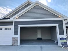 the garage is empty and ready to be put in place for new homeowners