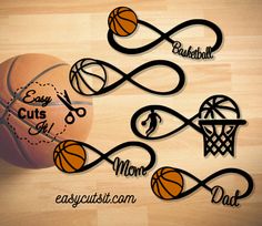 an image of basketballs with the words easy cuts for mom and dad on them