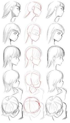 face drawing, from different angles, anime boy drawing, black and white, pencil sketch Profile Drawing, Tutorial Drawing, People Drawing, Anime Show, Drawing Aesthetic, 얼굴 드로잉, Anime Tutorial, Drawing Hair, Seni Dan Kraf