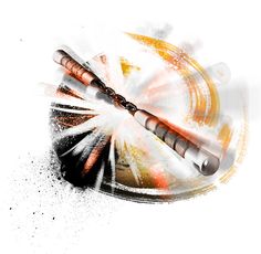 an artistic image of two different types of baseball bats in motion on a white background