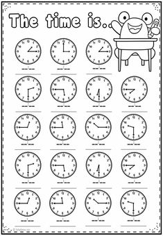 the worksheet for telling time in english and spanish with pictures of clocks on it