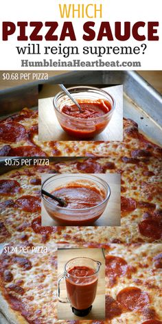 a pizza sitting on top of a pan covered in sauce