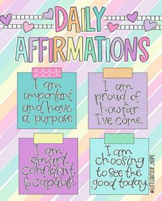 the daily affirmations poster is shown