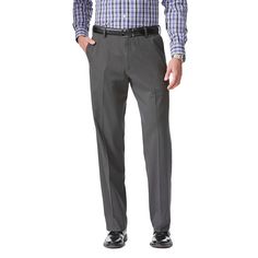 Versatility defines these Dockers pants. Featuring a relaxed fit and flat-front styling, these men's Dockers pants easily coordinate with most any shirt. Great for the weekend or the office.Best Pressed - Timeless details and sharp center crease for a polished and confident lookWrinkle-free stretch fabric4-pocketZipper flyFIT & SIZINGRelaxed fitFlexible interior waistbandFlat-front waistline for a smooth, slimming fitFABRIC & CARECotton, polyester, elastaneMachine washImportedSUSTAINABIL Big And Tall Straight Leg Pants For Business Casual, Big And Tall Straight Leg Dress Pants For Work, Classic Big And Tall Business Casual Pants, Big And Tall Business Casual Pants With Welt Pockets, Dockers Pants, Khaki Pants Men, Dockers Men, Flat Front Pants, Mens Khakis