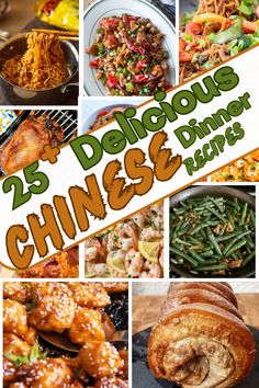 the 25 delicious chinese dishes are featured in this collage