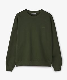 The SOHY BASIC CREW NECK SWEAT  product from the brand   SOFTHYPHEN  which is part of the FA2022  season, has arrived || is now available at . Basic Crewneck, Green Crew Neck, Green Crewneck, Nike Fleece, Sweat Shirt, Crew Neck, Green, Clothes, Color