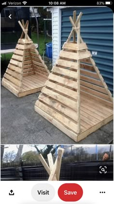 some kind of wooden structure that is made out of wood