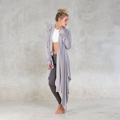 Oversize Shrug ~ Light weight Organic Cotton Layer ~ Lounge ~ Zen ~ Yoga ~ Women Long Sleeve ~ Sati Long Sleeve Shrug, Long Sleeve Layer, Eco Clothing, Zen Yoga, Ladies Poncho, Bamboo Clothing, Wear Crop Top, Drape Cardigan, Extra Long Sleeves