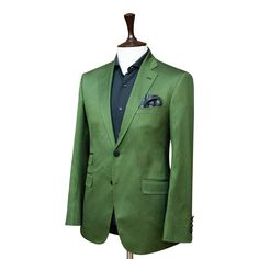 Discover your new style statement with Andre Emilio's Men's Green Blazer. Made from premium cotton, this sport coat not only offers superior comfort but also adds a dash of charm to your ensemble. Perfect for any occasion - be it a business meeting or a casual day out. Shop now for a chic update to your wardrobe!   	Fabric: 100% Cotton  	Lining Fabric: Silk  	Pattern: Solid  	Button: Brass  	Construction: Half Canvas  	Seasonality: All Season  	Jacket: Notch Lapel, Flap Pockets, 1 Chest Pocket, Green Sport Coat For Business Casual, Luxury Notch Lapel Cotton Blazer, Classic Green Sport Coat With Suit Collar, Luxury Cotton Blazer With Notch Lapel, Elegant Green Sport Coat For Business Casual, Green Single Breasted Sport Coat For Business, Green Cotton Blazer With Notch Lapel, Luxury Tailored Cotton Blazer, Luxury Cotton Blazer For Semi-formal Occasions